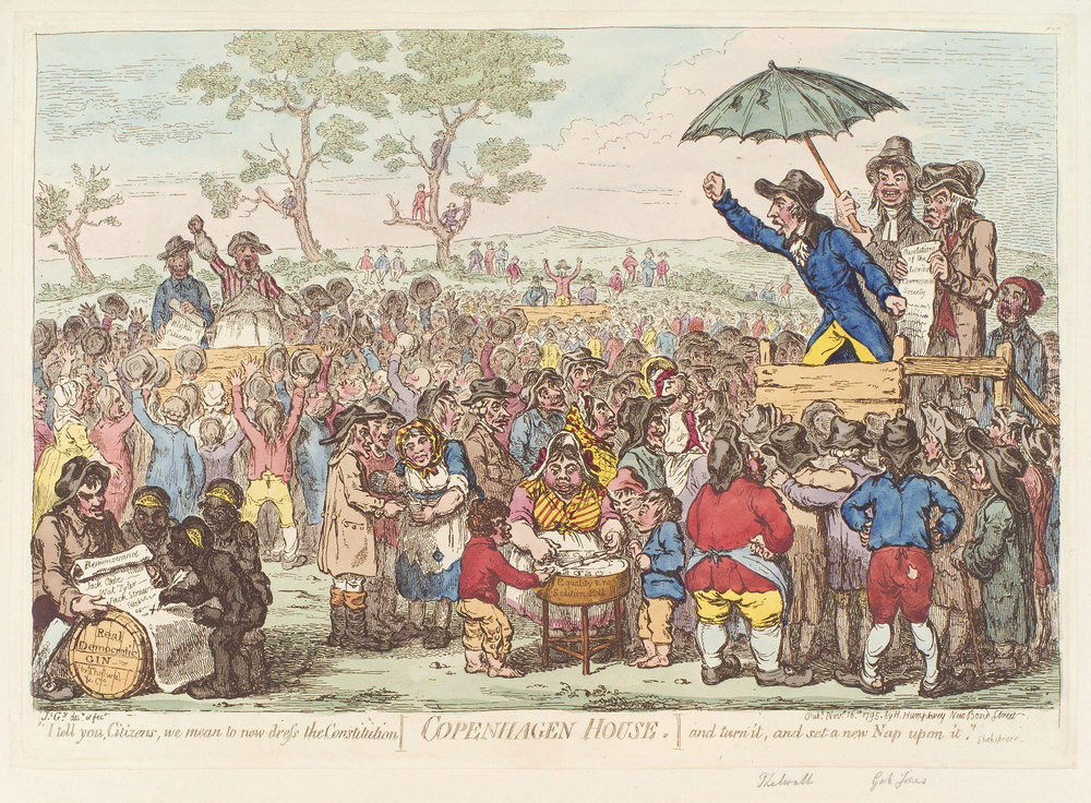 A meeting called by the London Corresponding Society, 1795