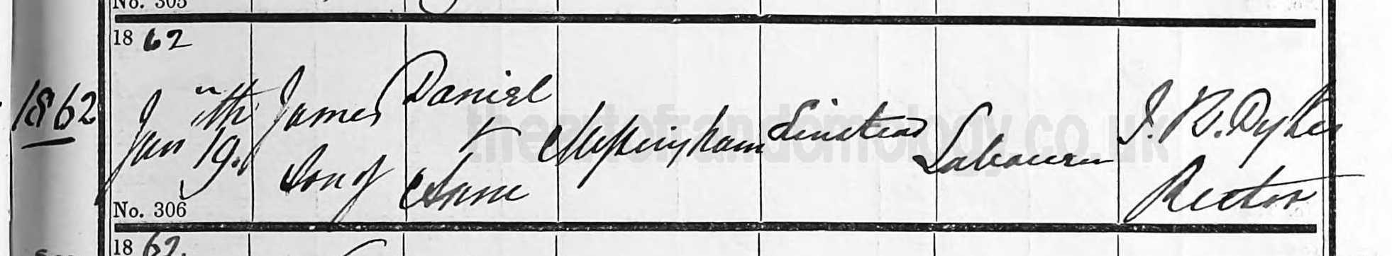 James Messingham baptism 1862