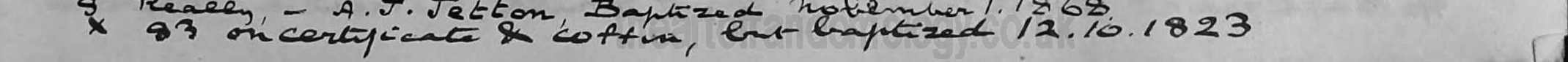 Mary Ann Messingham burial 1903: footnote