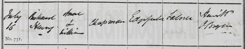 Richard Henry Chapman baptism 1843