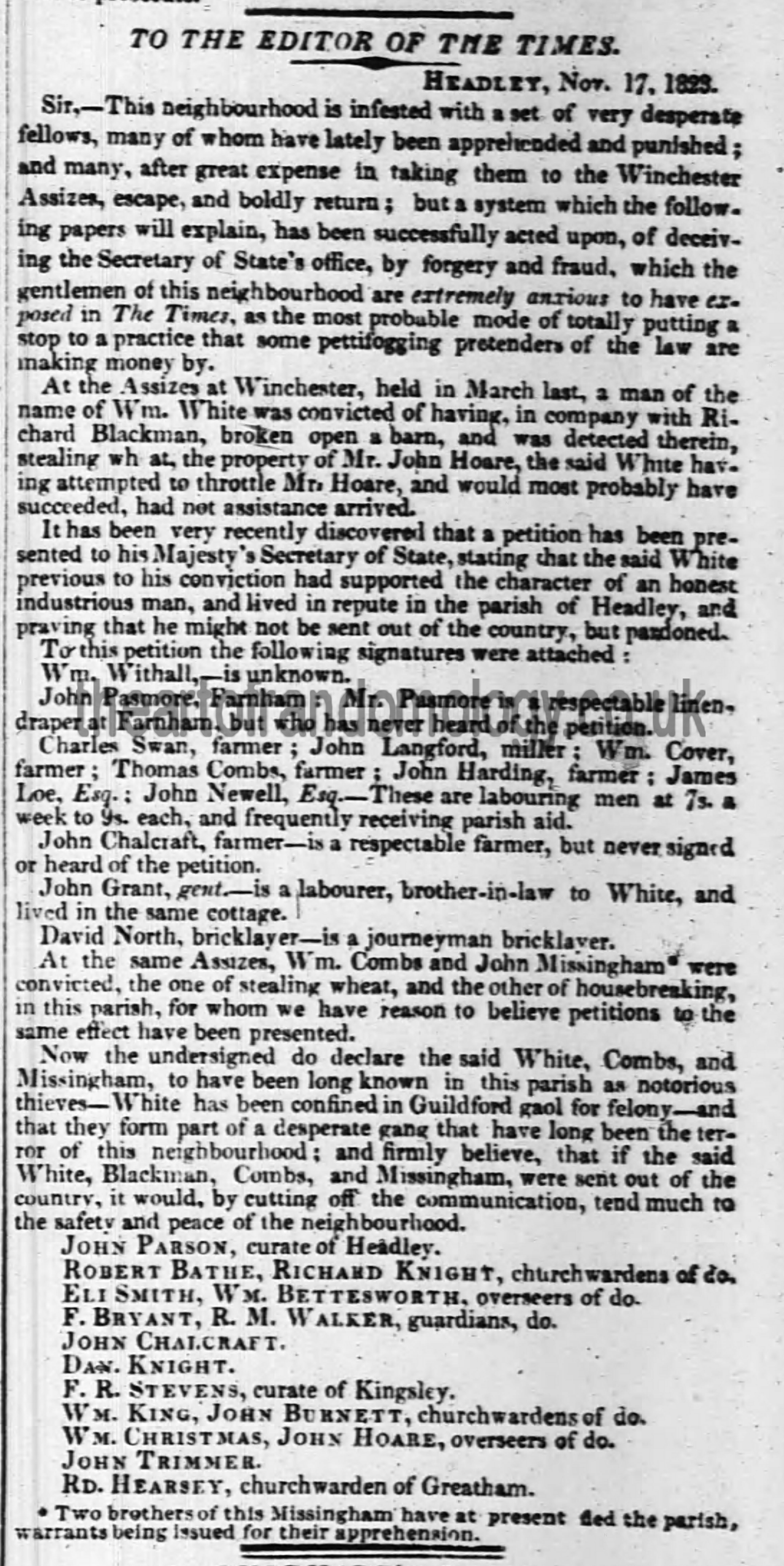 The Times, Wednesday November 19 1823