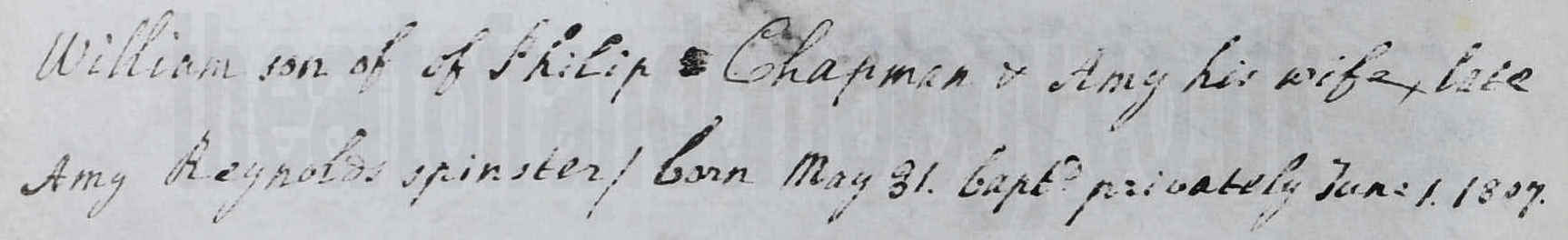 William Chapman baptism 1807