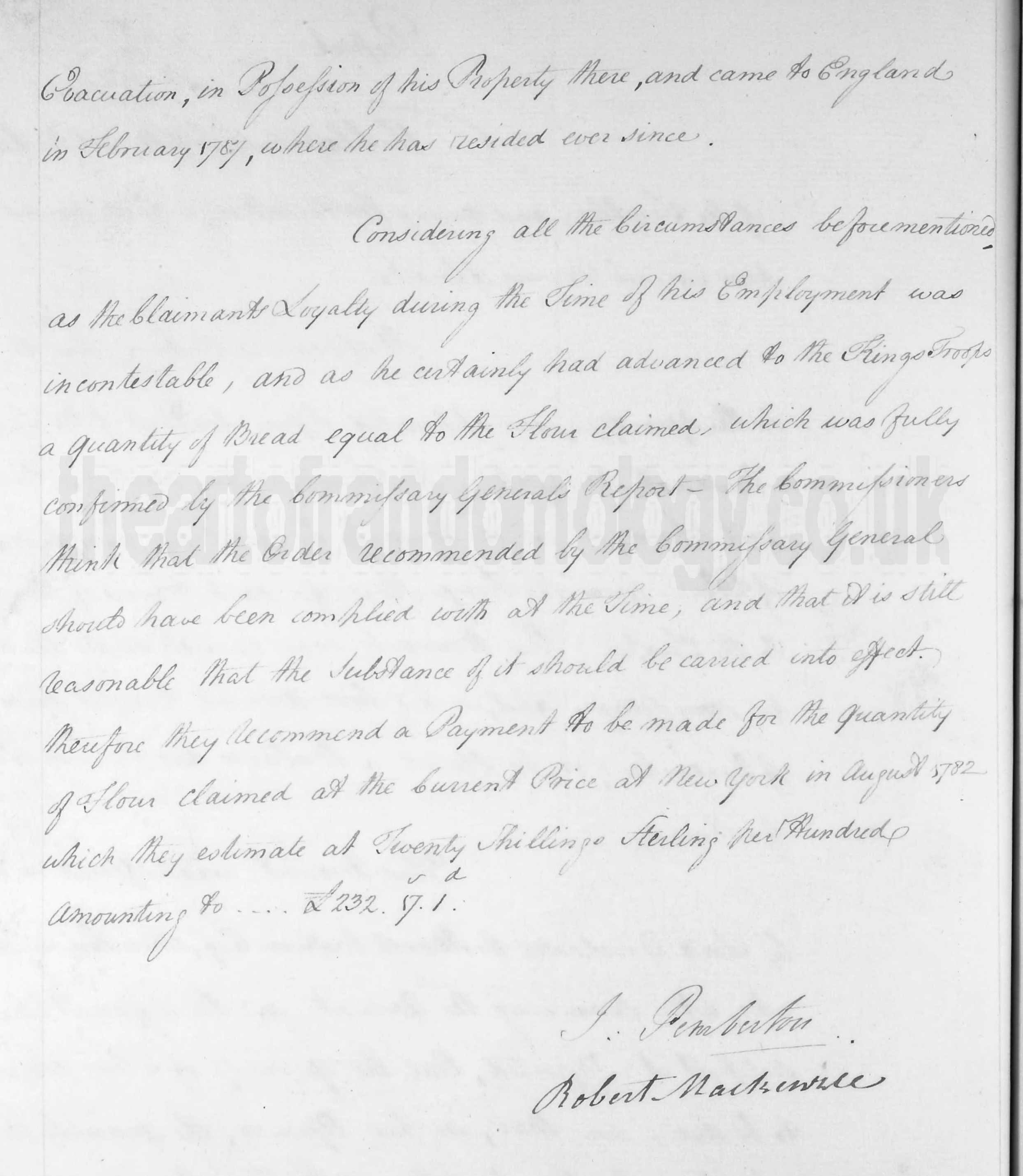 American Loyalist Claim: Report, page 2